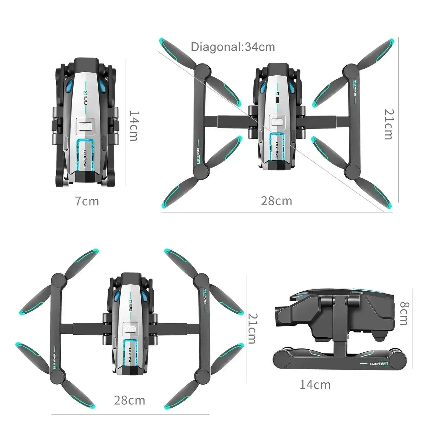 4k s188 pro drone - hd camera gps & foldable design