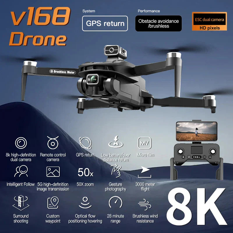 Pro Drone 8K 5G GPS Professional HD Aerial Photography Dual-Camera